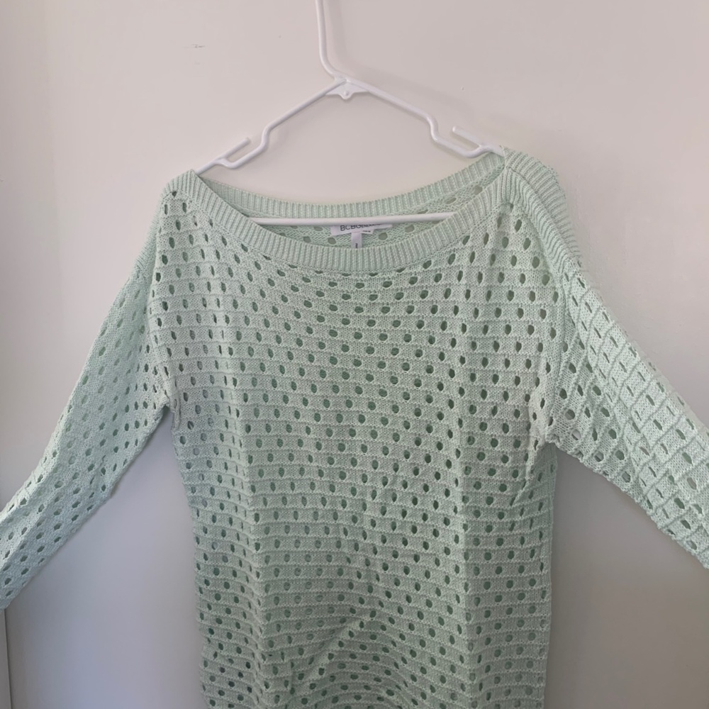 Bcbgeneration Xs/Small Mint Green Mesh Sweater - image 5